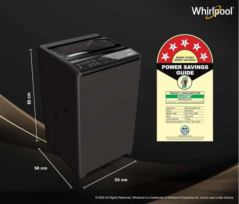 Magic Clean 7kg 5 Star Fully Automatic Top Load Washing Machine - Image 4