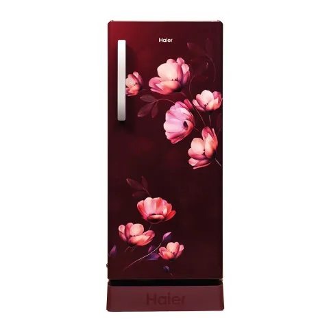 Haier 190L 5 Star Red Ivy Single Door Refrigerator with Base Drawer, Inverter Compressor